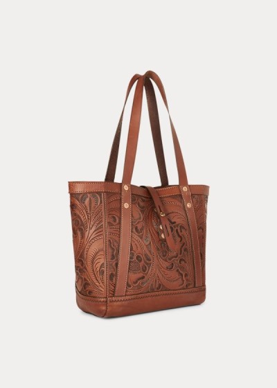 Ralph Lauren Hand-Tooled Læder Tote Bag Dame Danmark (KUTHE5147)